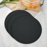 Load image into Gallery viewer, 3 Pack Silicone Trivets for Hot Dishes – Heat-Resistant Pot Holders & Kitchen Counter Mats (Black)