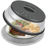 Load image into Gallery viewer, LekDrok 10" Microwave Food Cover – Collapsible Silicone Mat & Splatter Guard for Meal Prep (Charcoal)