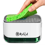 Load image into Gallery viewer, OMAIA 2-in-1 Dish Soap Dispenser with Sponge Holder – Smart Sink & Countertop Organizer