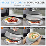Load image into Gallery viewer, LekDrok 10" Microwave Food Cover – Collapsible Silicone Mat & Splatter Guard for Meal Prep (Charcoal)