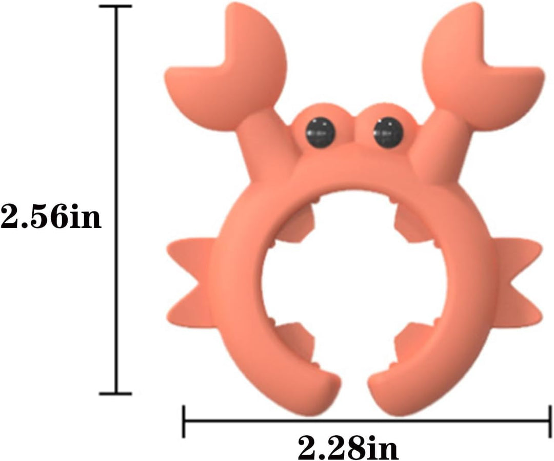 2Pcs Silicone Crab Utensil Rest – Non-Slip Spoon & Spatula Holder Steam Releaser for Kitchen Stove (Red)