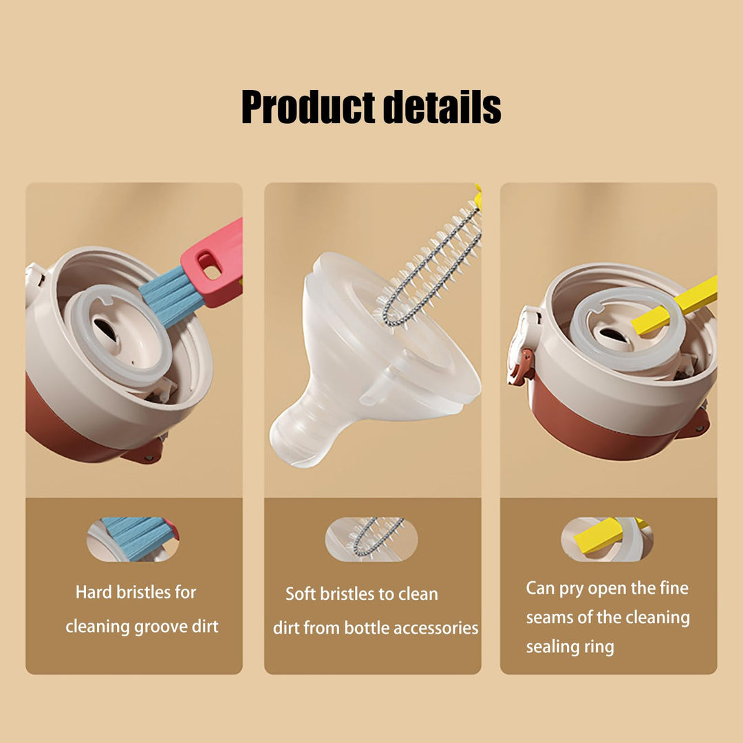 Swicado 3-in-1 Cup Lid Cleaning Brush – Multifunctional Bottle & Cup Cleaner Tool for Home & Kitchen (2025 New)