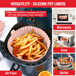 Load image into Gallery viewer, 2 Pack Air Fryer Silicone Liners – Reusable 3–5QT Basket Bowls for Oven &amp; Baking (Pink + Grey)
