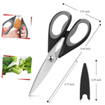 Load image into Gallery viewer, All-Purpose Kitchen Scissors with Sheath – Durable Stainless Steel Cooking Shears, Dishwasher Safe (Black Gray)
