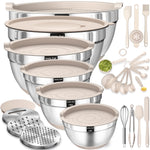 Load image into Gallery viewer, 26PCS Stainless Steel Mixing Bowls with Airtight Lids – Non-Slip Kitchen Bowl Set with Graters (7 to 1QT)

