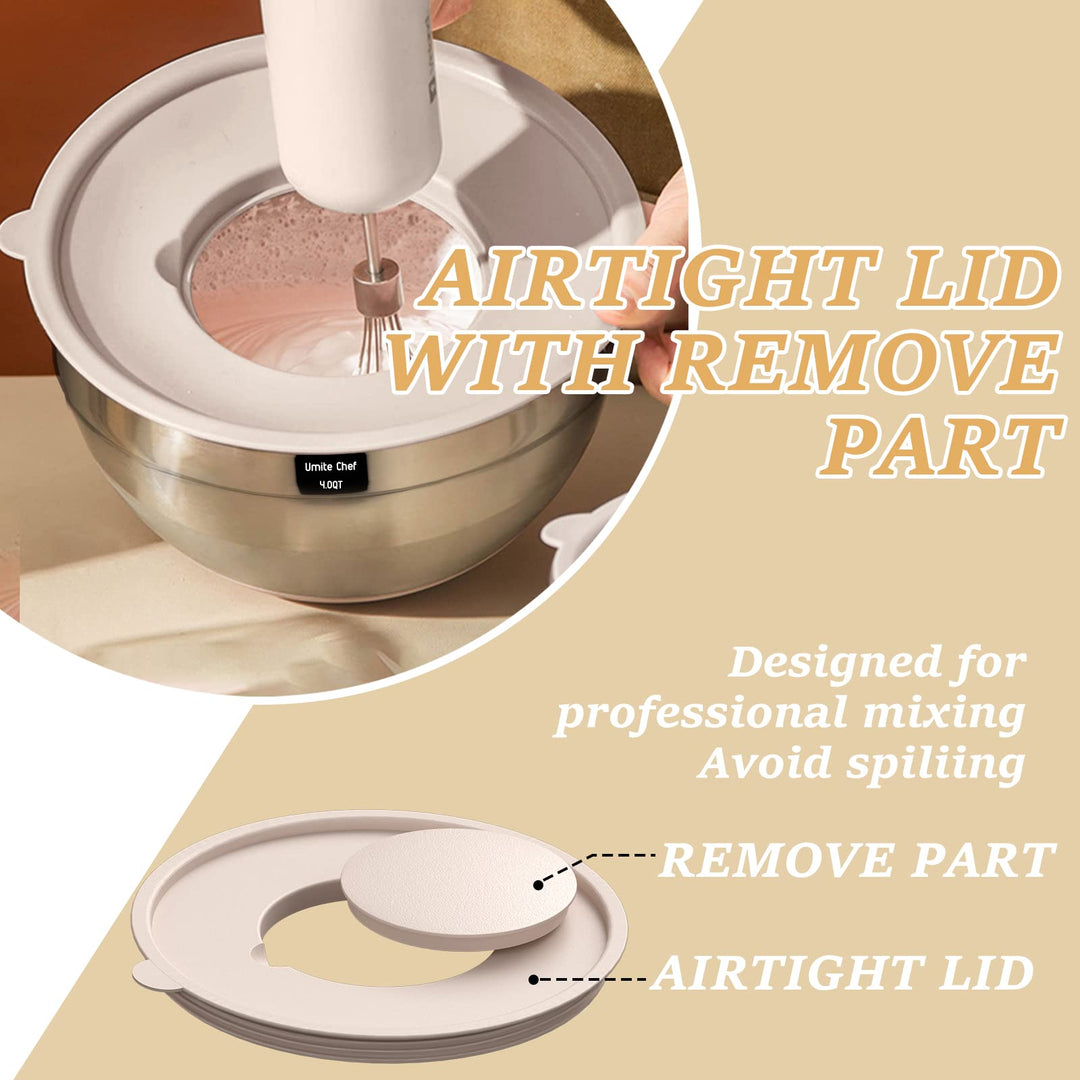 26PCS Stainless Steel Mixing Bowls with Airtight Lids – Non-Slip Kitchen Bowl Set with Graters (7 to 1QT)