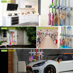 Load image into Gallery viewer, LETMY Broom Holder Wall Mount – 5 Slot 6 Hook Mop &amp; Tool Organizer Rack for Home, Garage &amp; Garden
