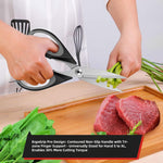 Load image into Gallery viewer, All-Purpose Kitchen Scissors with Sheath – Durable Stainless Steel Cooking Shears, Dishwasher Safe (Black Gray)
